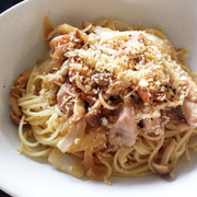 鶏としめじの塩レモン風味パスタの写真