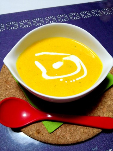 かぼちゃとお豆腐の風邪引きさんスープの写真