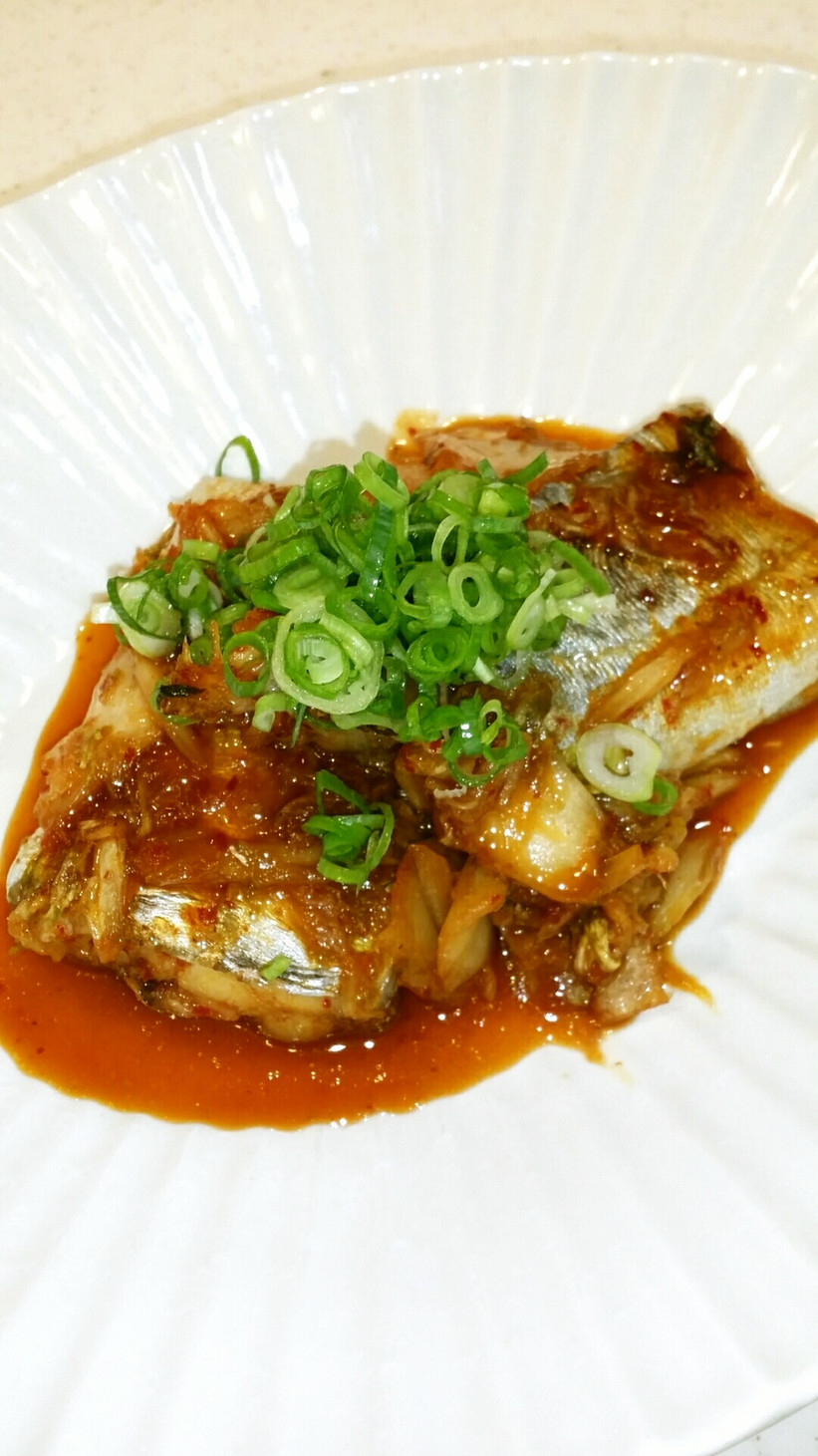太刀魚⭐キムチ入り煮付け⭐美味しい煮魚⭐の画像