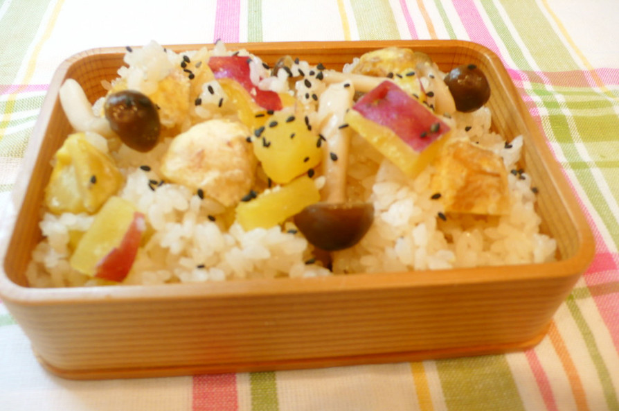 秋ご飯♪栗と薩摩芋の炊き込み飯✿の画像