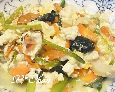 小松菜と豆腐の炒め物の画像