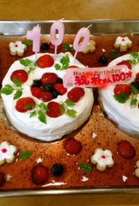 誕生日のお祝いケーキ