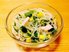 豆苗入り簡単春雨サラダ☆