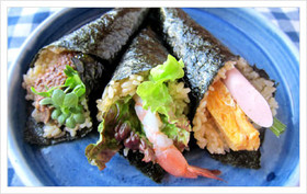 にんじんドレッシングの手巻き寿司