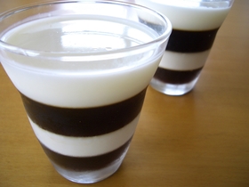 ミルクとコーヒーのしましまゼリー