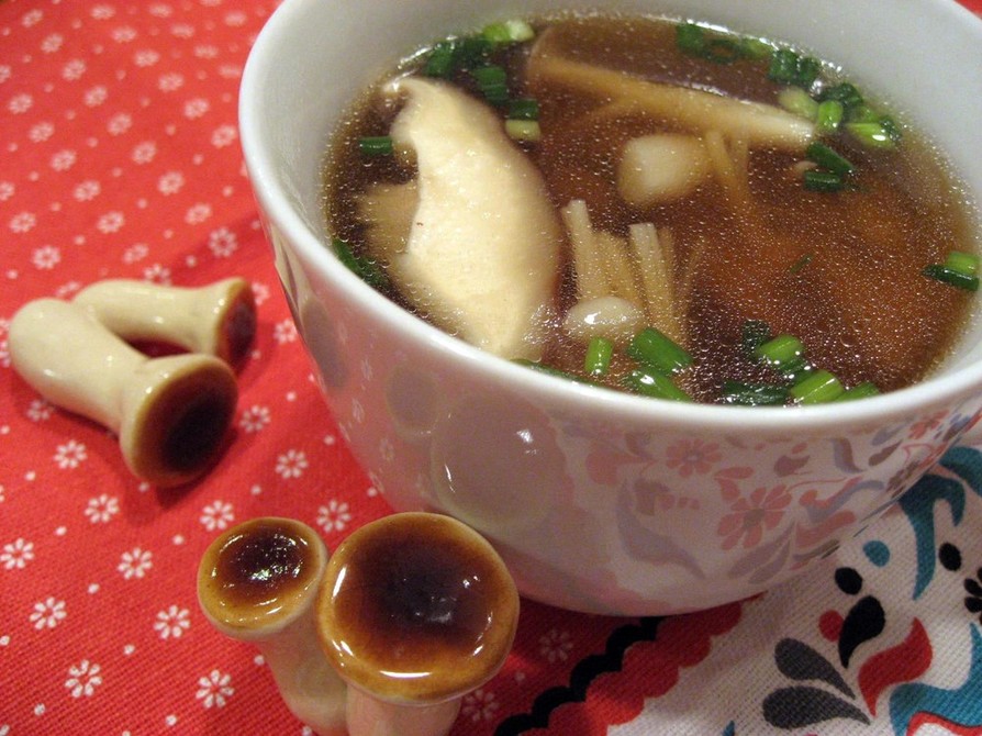 ぽん酢で☆キノコの旨みスープの画像