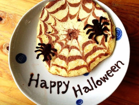 ハロウィン✩クモの巣ホットケーキ