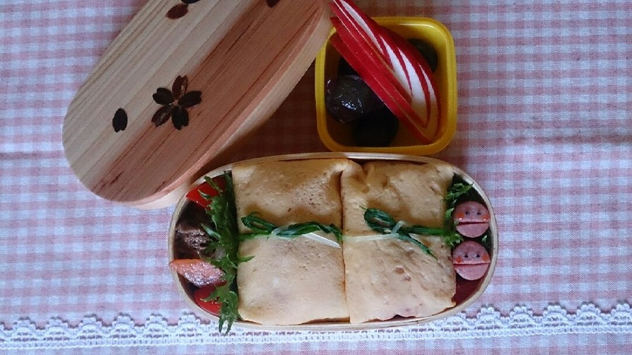 お弁当に！茶巾寿司風オムライスの画像
