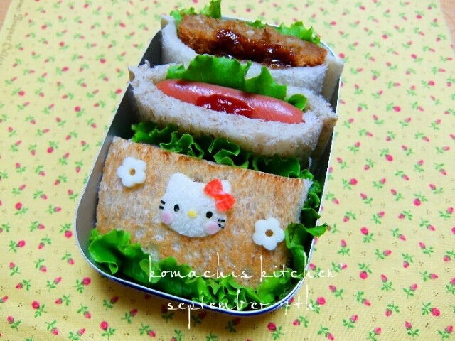 お弁当 ♡サンドイッチ キティちゃんの画像