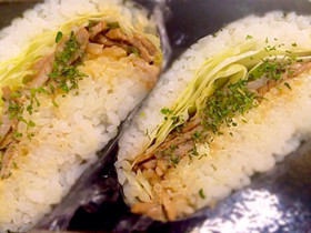 焼肉!豚マヨキャベツのおにぎらず
