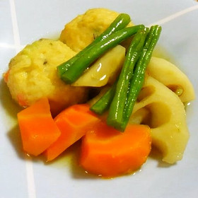 蓮根とがんもどき・インゲンの煮物♪