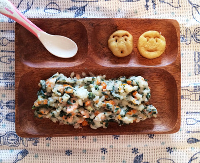 離乳食後期☆鮭と小松菜のクリームリゾットの写真
