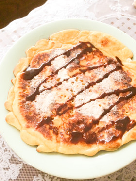 落雁パンケーキ、ココナッツオイルで焼こ!