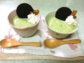 抹茶あんのレアチーズケーキ