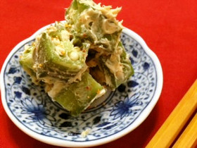 日本酒のおつまみ*オクラの味噌チーズ和え