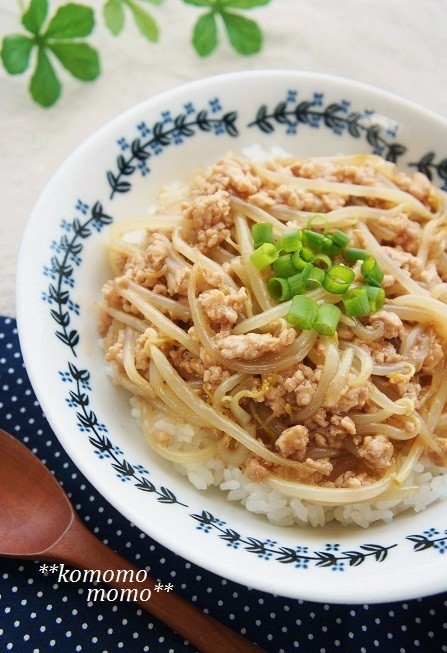 安い！簡単！美味♫もやしと挽肉あんかけ丼の画像