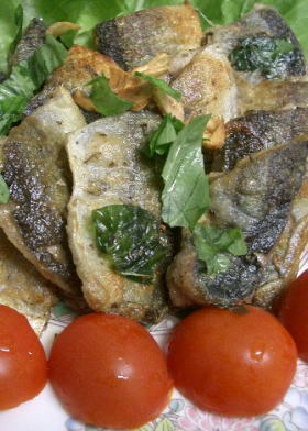 秋刀魚のバジル風味焼き