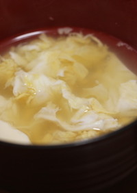 豆腐とコーンのふわふわ玉子スープ（和風）