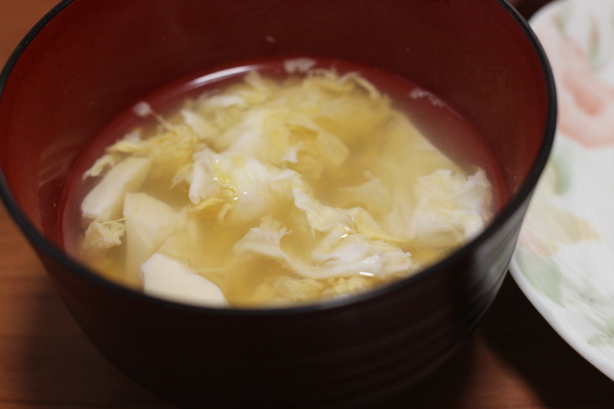 豆腐とコーンのふわふわ玉子スープ（和風）の画像