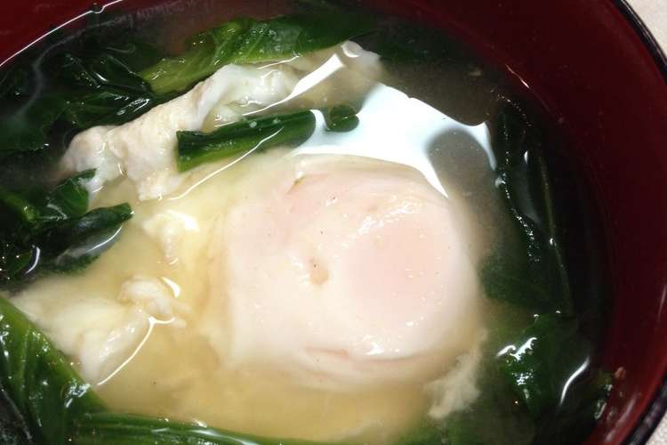 ほうれん草と半熟卵のお味噌汁 レシピ 作り方 By わ五助 クックパッド