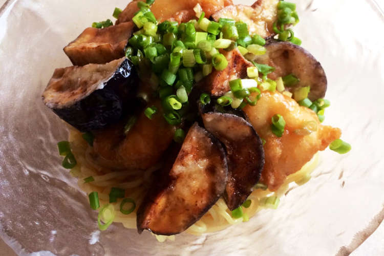 やみつき あげ茄子とあげ魚の胡麻だれ麺 レシピ 作り方 By Sakko クックパッド 簡単おいしいみんなのレシピが354万品