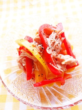 ☺鶏肉とパプリカのオーロラソース和え☺