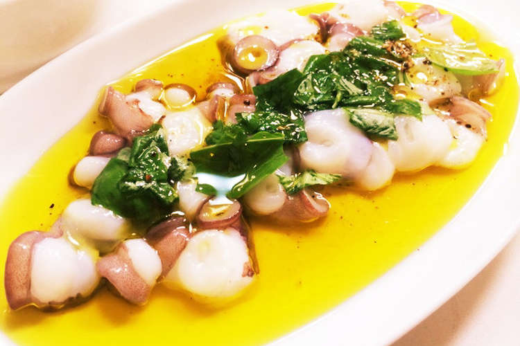 本格絶品 生蛸レモンバジルカルパッチョ レシピ 作り方 By きららtee クックパッド 簡単おいしいみんなのレシピが358万品