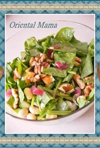 亜麻仁油と梅ミョウガの大豆サラダ