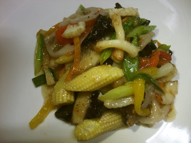 あっさり!! いかと彩り野菜の塩炒め