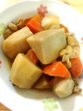 里芋と鶏皮の簡単甘辛煮物♡の画像