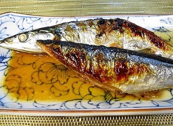 焼き秋刀魚の肝醤油浸しの画像