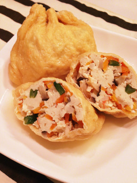 ジューシー♫簡単!海老と野菜の豆腐巾着☆