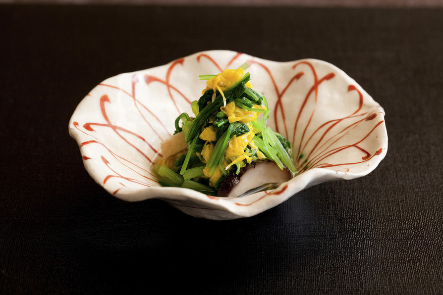 菊とみぶ菜のおひたしの画像