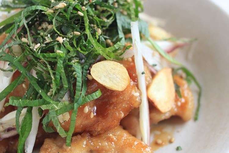 大葉と茗荷で 大人の和風ガーリックチキン レシピ 作り方 By しあわせな食卓 クックパッド 簡単おいしいみんなのレシピが350万品