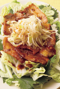 豚焼き肉と白菜のサムギョプサル風サラダ