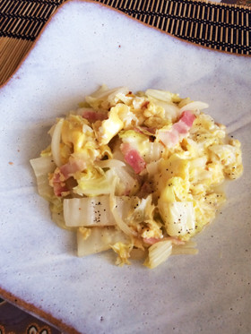 白菜消費に☆チーズ入り白菜の卵とじ