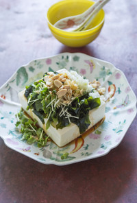 中華ドレ　豆腐とわかめのサラダ