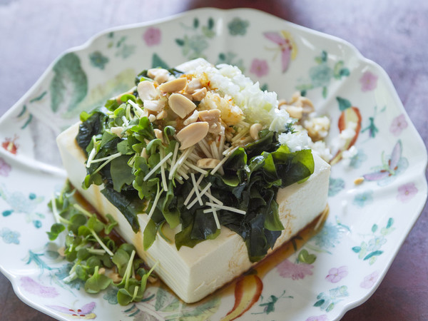 中華ドレ　豆腐とわかめのサラダ