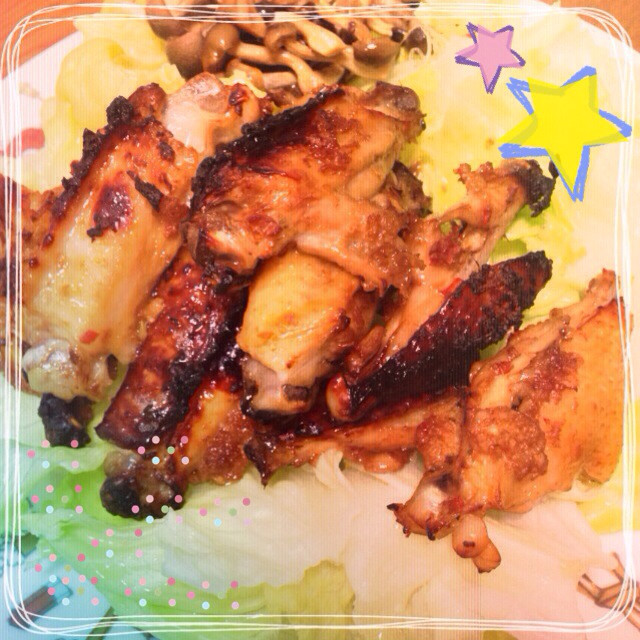 簡単☆鶏肉 手羽中のピリ辛香味焼グリルの画像