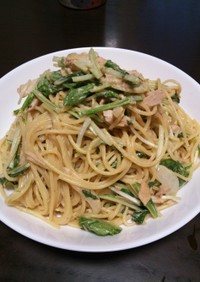 水菜とツナのコクうまパスタ