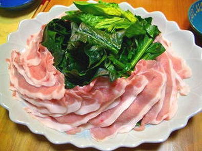 豚ロースorバラ肉の常夜鍋＆〆のうどんの写真