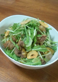 和梨りんごドレッシング＊お肉の青菜サラダ