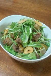 和梨りんごドレッシング＊お肉の青菜サラダ