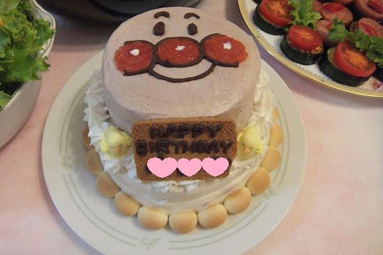 誕生日 子供向けアンパンマンケーキ レシピ 作り方 By Momotana クックパッド