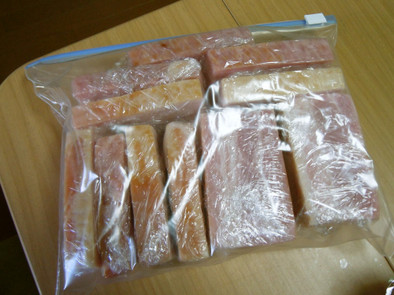 裏ワザ☆ブロックベーコンの冷凍保存の写真