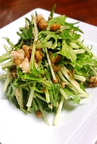 水菜の納豆ツナサラダ