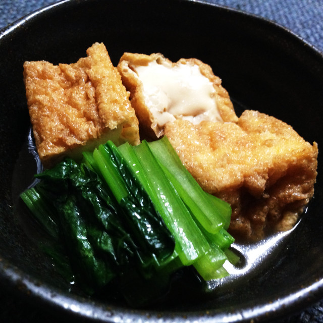小松菜と絹揚げの煮浸しの画像