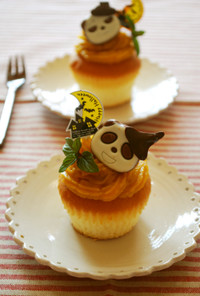 ぱんだで♪かぼちゃモンブランカップケーキ