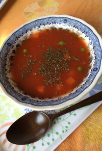 鍋いらずのトマトスープ