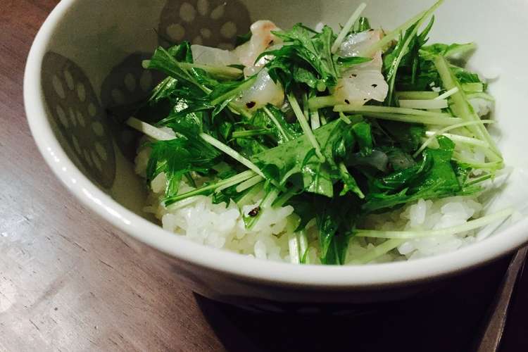 簡単 ご飯進む 水菜と鯛の丼ぶり レシピ 作り方 By みさッピ クックパッド 簡単おいしいみんなのレシピが366万品